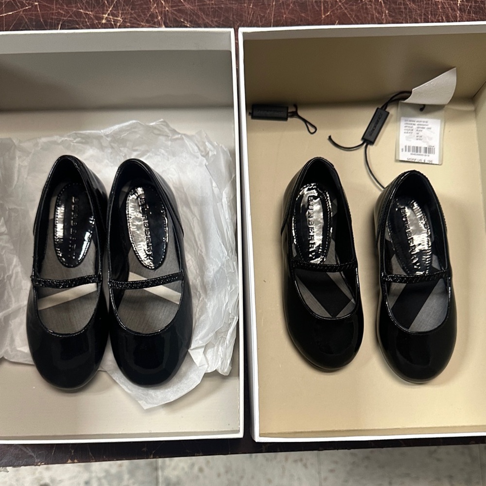 Burberry Black Patent Leather Mary Jane Flats